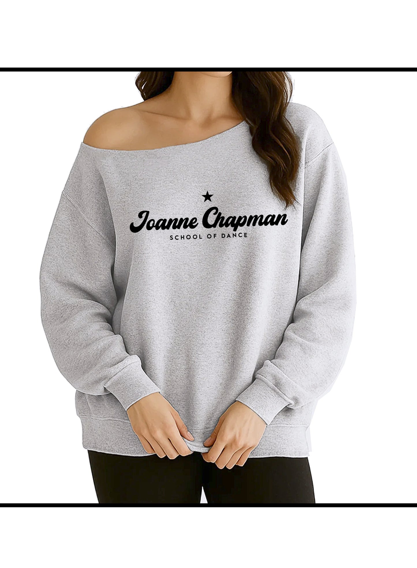 Joanne Chapman Grey Off the Shoulder Crew