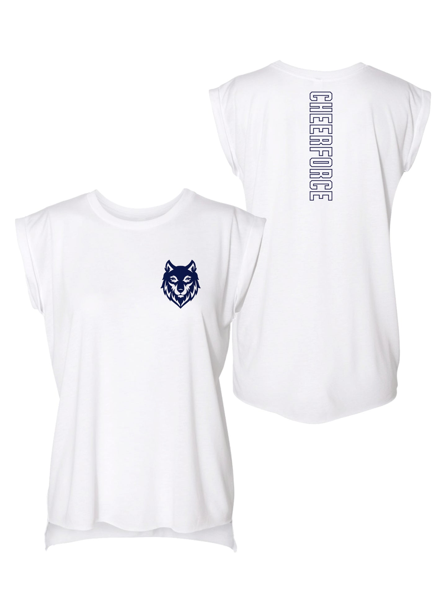 CheerForce Ladies Roll Cuff Sleeve Tank