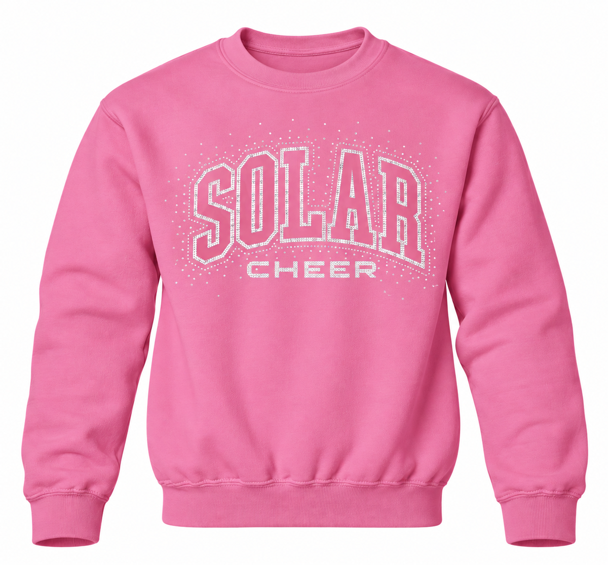 Solar Cheer Rhinestone Pink Crewneck