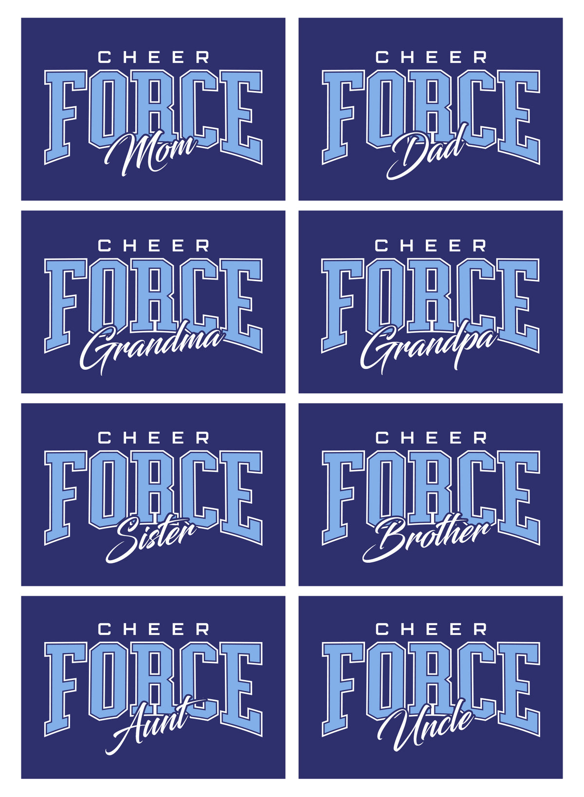CheerForce Blue CUSTOM NAME