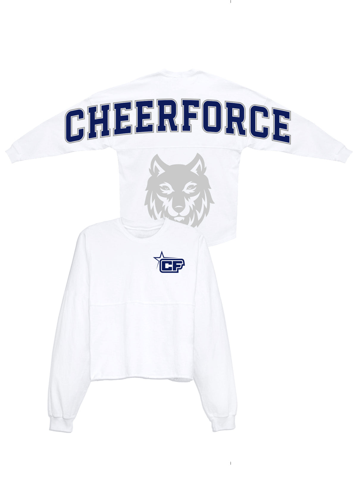 CheerForce White Drop Shoulder Jersey