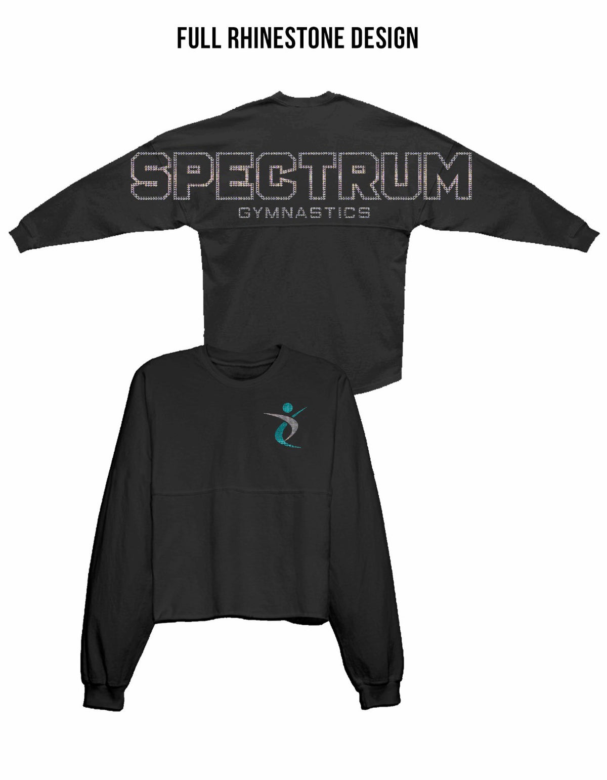 Spectrum GYMNASTICS Rhinestone Black Spirit Jersey