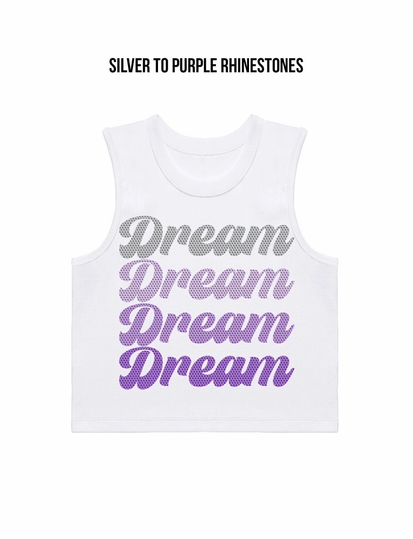 Dream Cheerleading Rhinestone White Boxy Tank