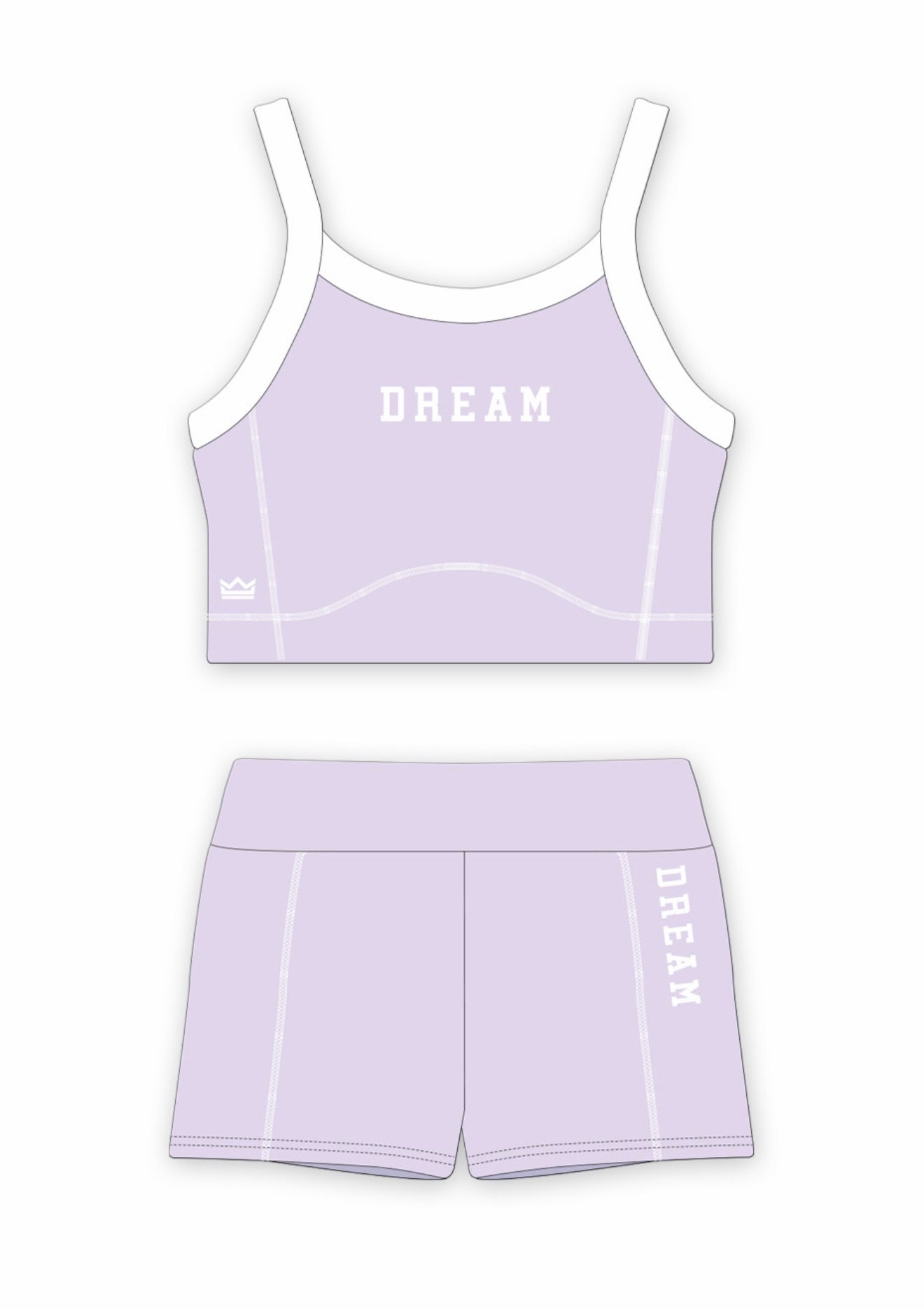 Dream Cheer Lavender & White Practice Set