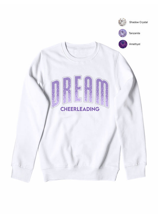 Dream Cheerleading Rhinestone White Crewneck