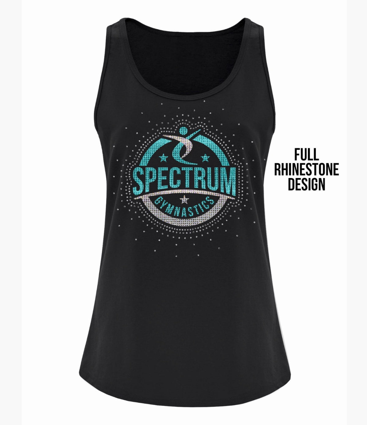 Spectrum Gymnastics Rhinestone Black Tank