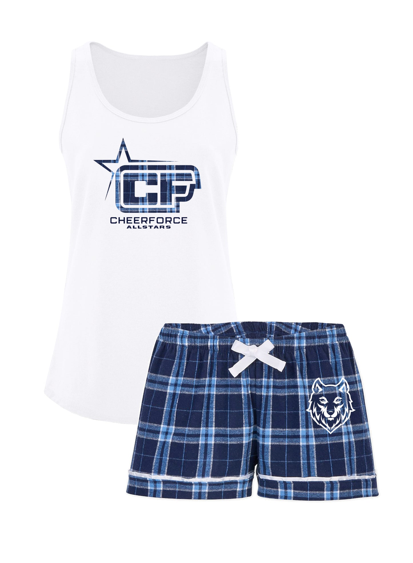 CheerForce Plaid PJ Shorts & Tank Set
