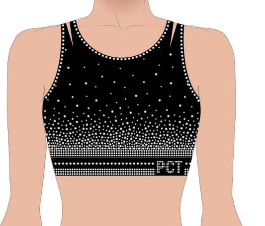 PCT Black Rhinestone Bra Top