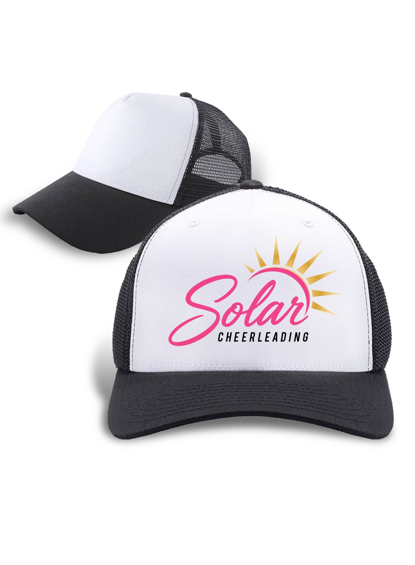 Solar Cheer Black Trucker Hat