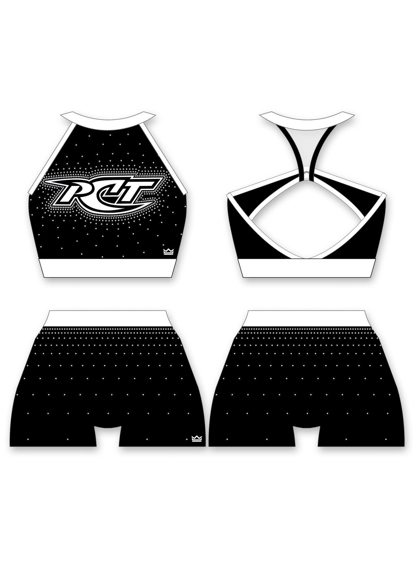 PCT Black and White Rhinestone Practice Set