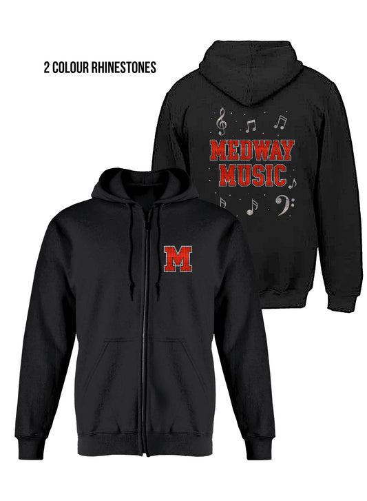Medway Music Rhinestone Zip Hoodie